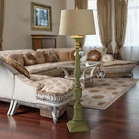 Antique Green Bourgault Floor Lamp