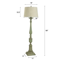 Antique Green Bourgault Floor Lamp