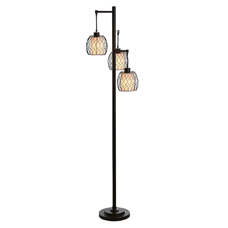 Metal Tiered Woven Cage Robert Floor Lamp