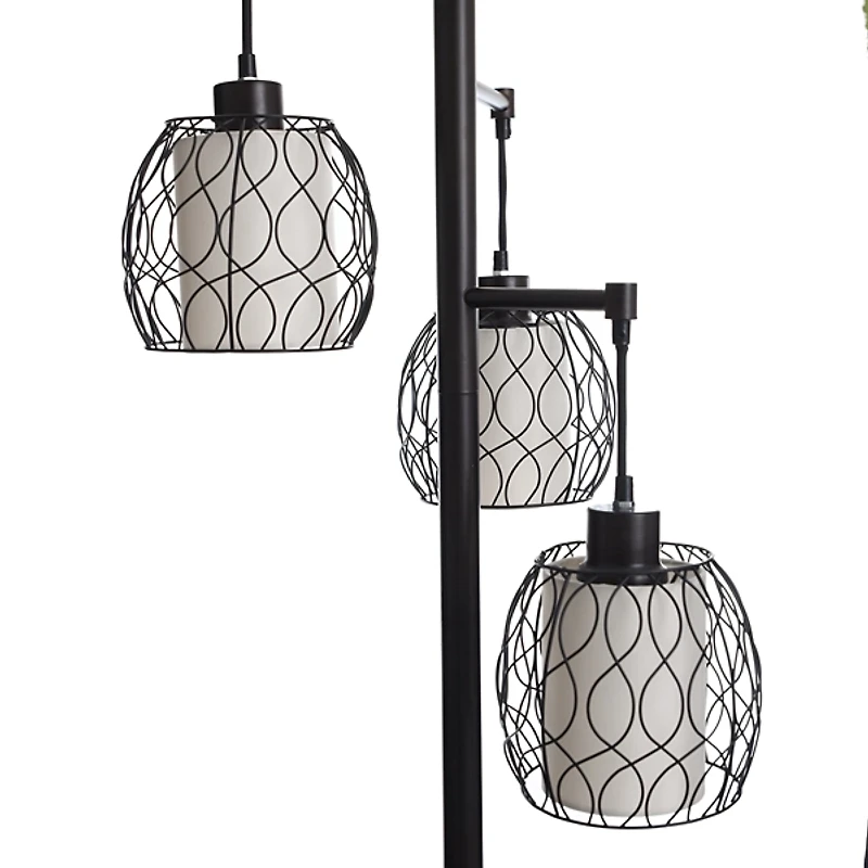 Metal Tiered Woven Cage Robert Floor Lamp