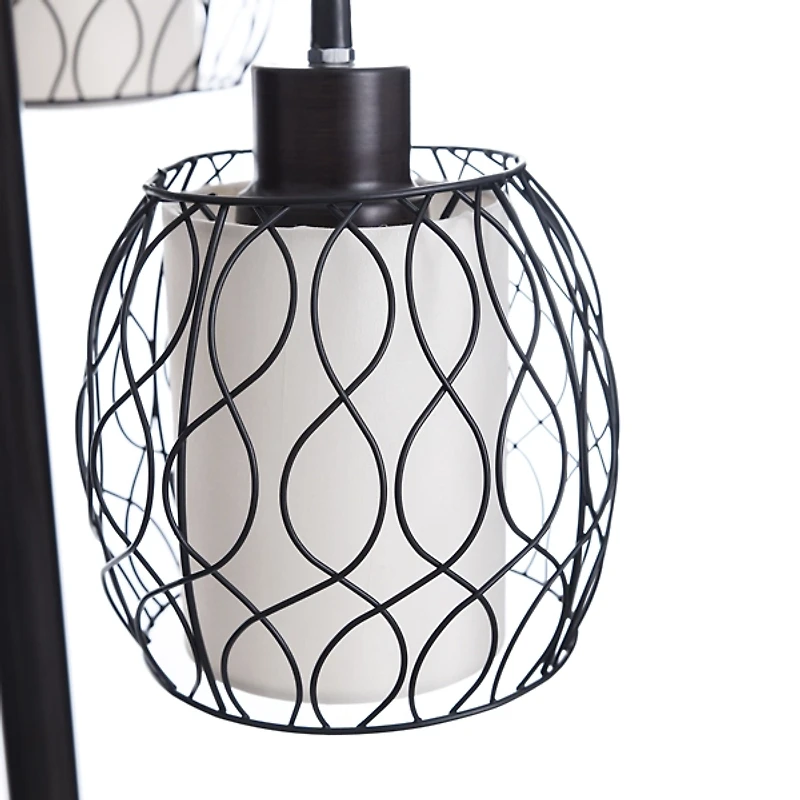 Metal Tiered Woven Cage Robert Floor Lamp