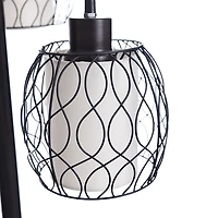 Metal Tiered Woven Cage Robert Floor Lamp