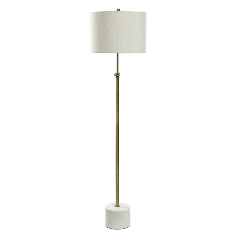 Brass Lily Floor Lamp with Marble Base