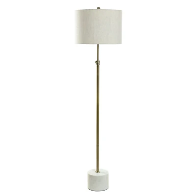 Brass Lily Floor Lamp with Marble Base