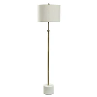 Brass Lily Floor Lamp with Marble Base