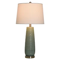 Sage Green Ceramic Dimpled Table Lamp
