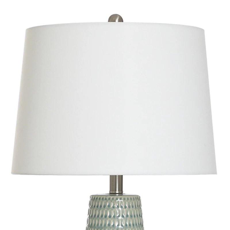 Sage Green Ceramic Dimpled Table Lamp