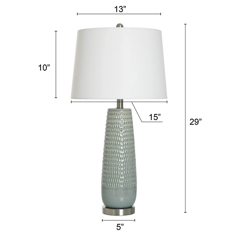 Sage Green Ceramic Dimpled Table Lamp