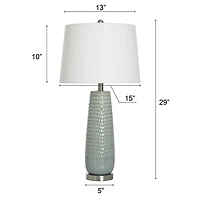 Sage Green Ceramic Dimpled Table Lamp