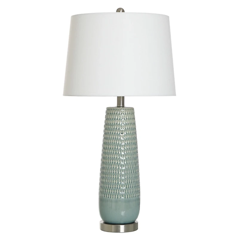 Sage Green Ceramic Dimpled Table Lamp