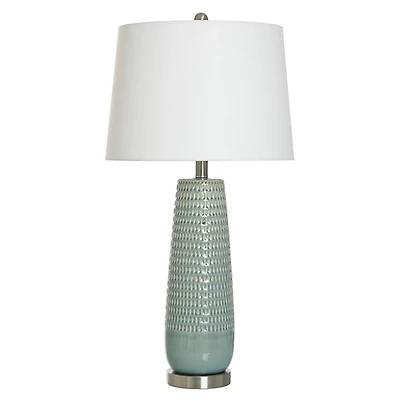 Sage Green Ceramic Dimpled Table Lamp