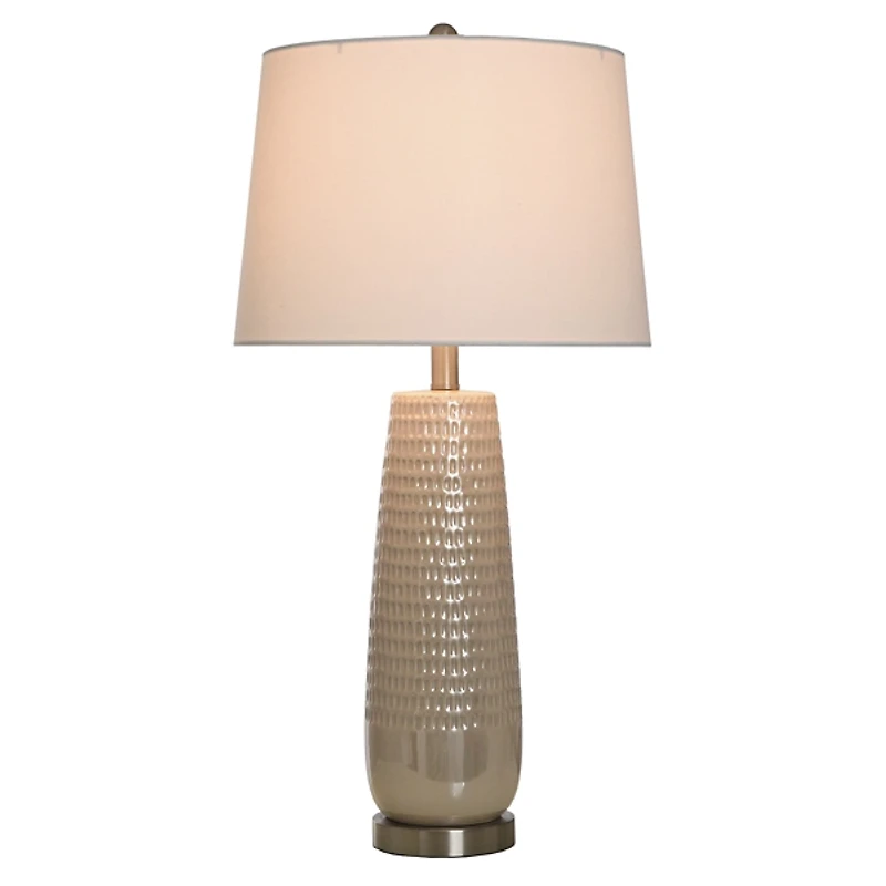Cream Ceramic Dimpled Table Lamp