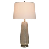 Cream Ceramic Dimpled Table Lamp
