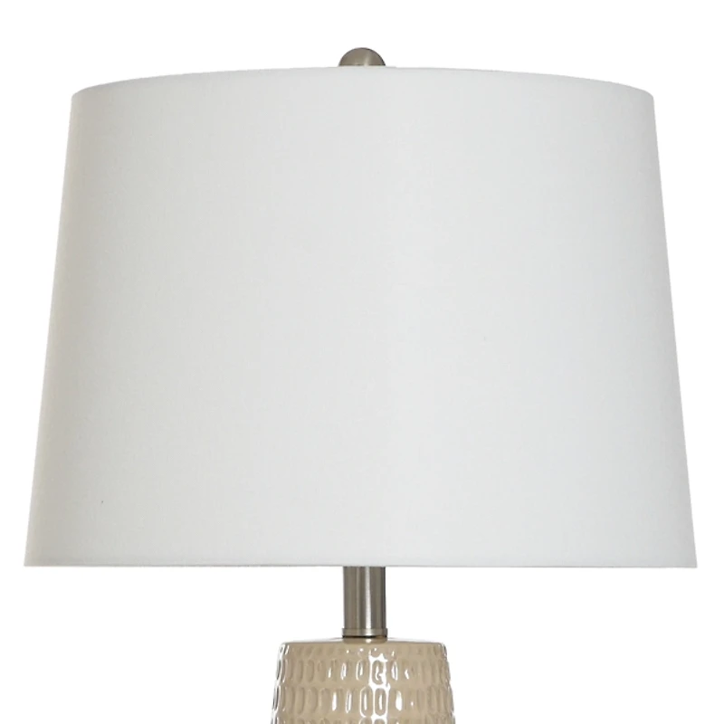Cream Ceramic Dimpled Table Lamp