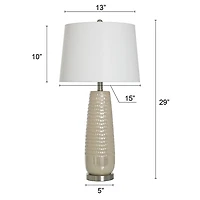 Cream Ceramic Dimpled Table Lamp