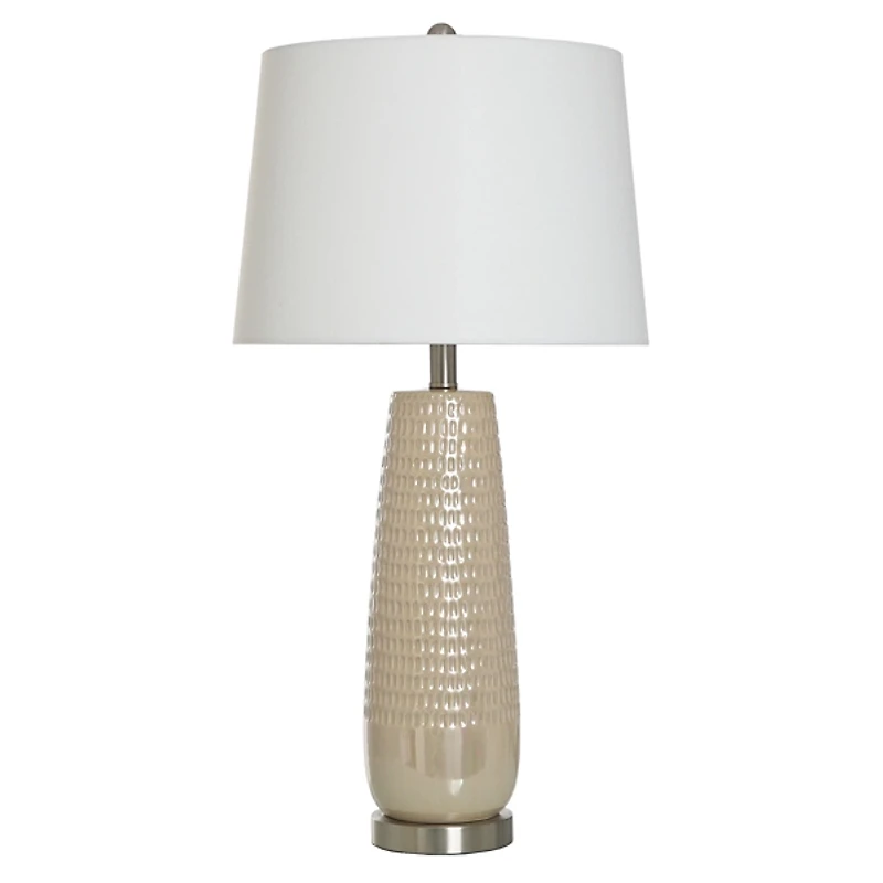 Cream Ceramic Dimpled Table Lamp