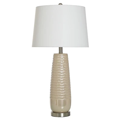 Cream Ceramic Dimpled Table Lamp