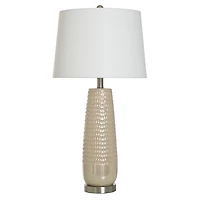 Cream Ceramic Dimpled Table Lamp
