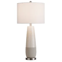 Cream Speckled Two Tone Table Lamp