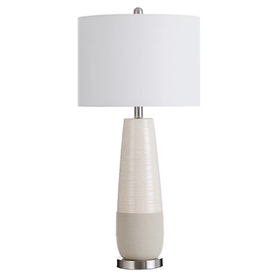 Cream Speckled Two Tone Table Lamp