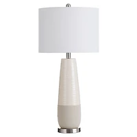 Cream Speckled Two Tone Table Lamp