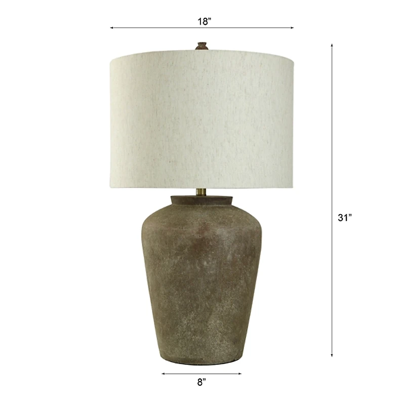 Rustic Cement Cotta Table Lamp