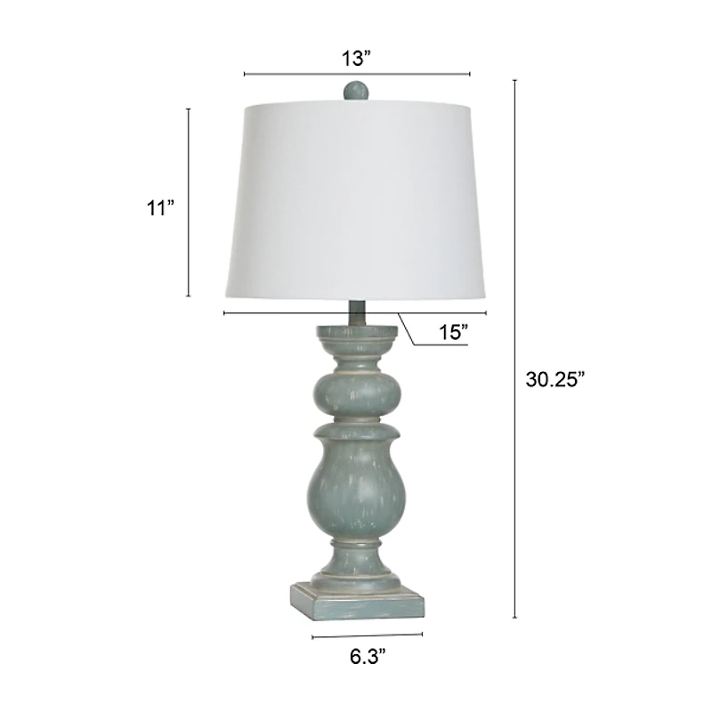 Rustic Blue-Green Darcy Table Lamp
