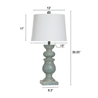 Rustic Blue-Green Darcy Table Lamp