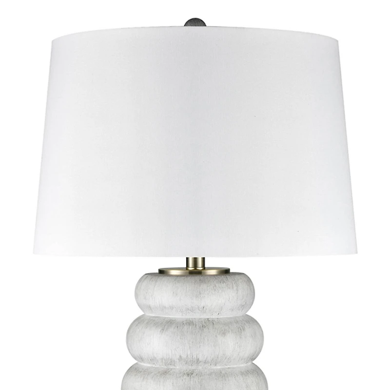 White Stacked Bubble Table Lamp