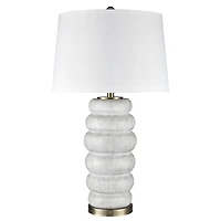 White Stacked Bubble Table Lamp