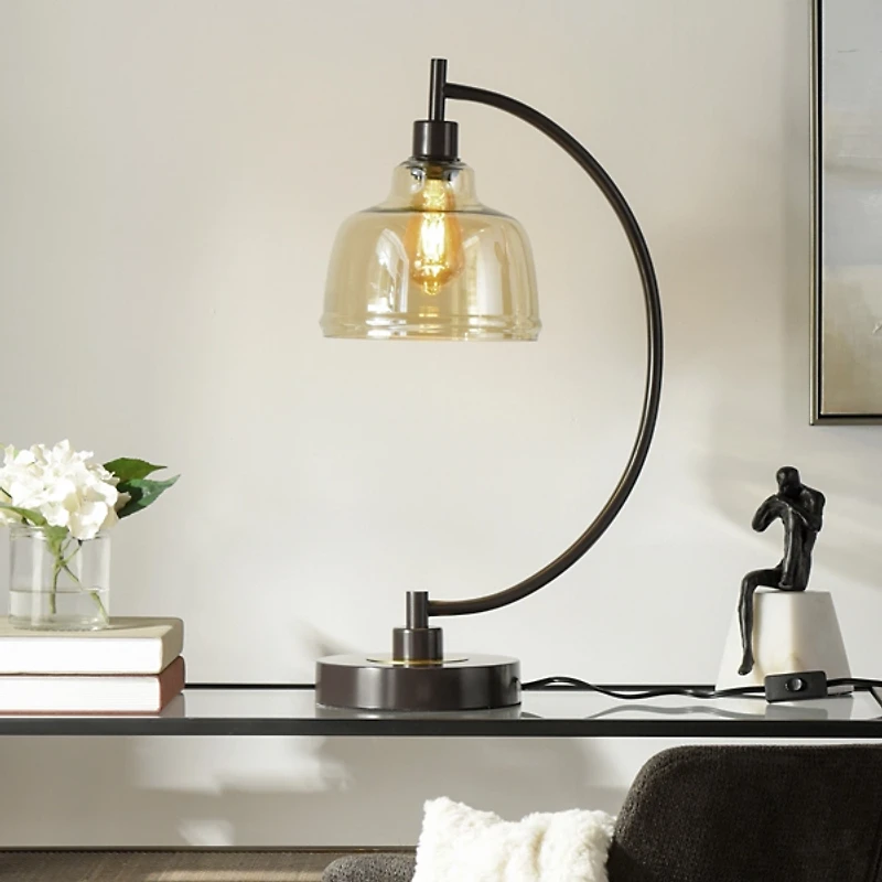 Black Metal Arched Task Lamp
