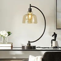 Black Metal Arched Task Lamp