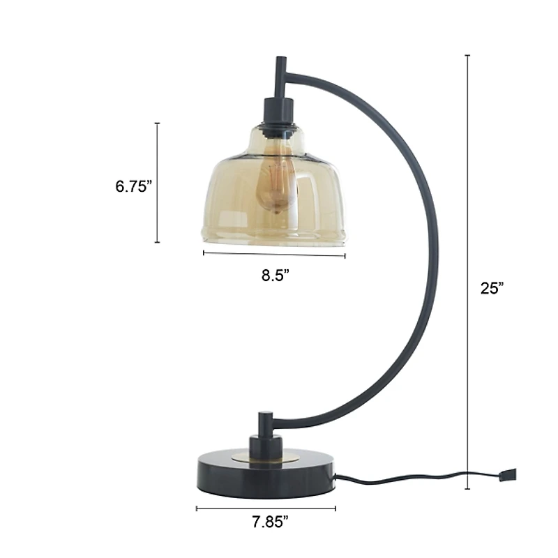 Black Metal Arched Task Lamp