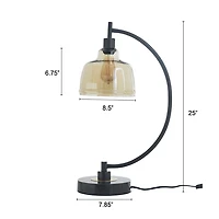 Black Metal Arched Task Lamp