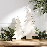 White Straight Silhouette 2-pc. Christmas Tree Set