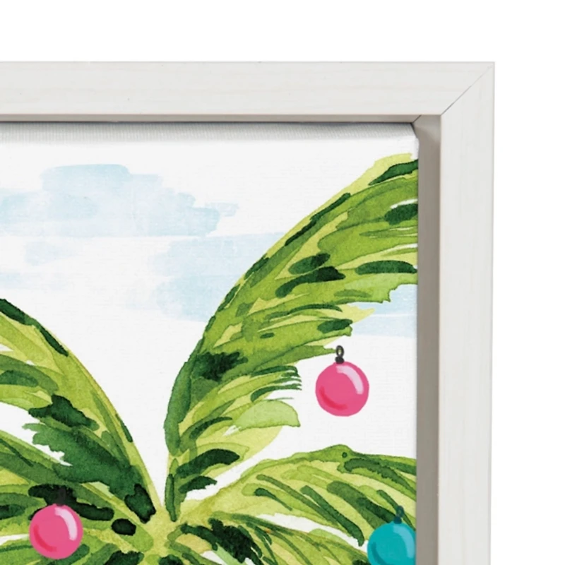 Holiday Flamingo Framed Canvas Art Print