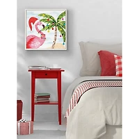 Holiday Flamingo Framed Canvas Art Print