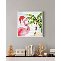 Holiday Flamingo Framed Canvas Art Print