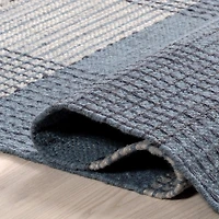 Blue Oregon Plaid Wool Area Rug