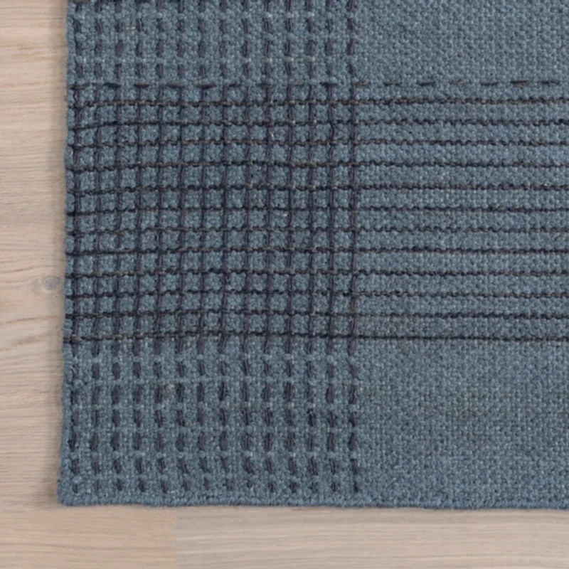 Blue Oregon Plaid Wool Area Rug
