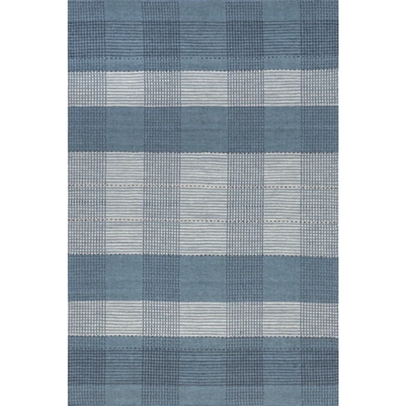 Blue Oregon Plaid Wool Area Rug