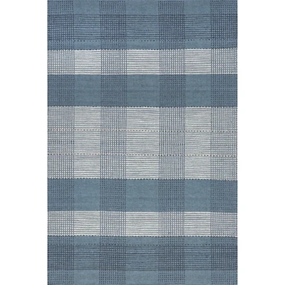 Blue Oregon Plaid Wool Area Rug