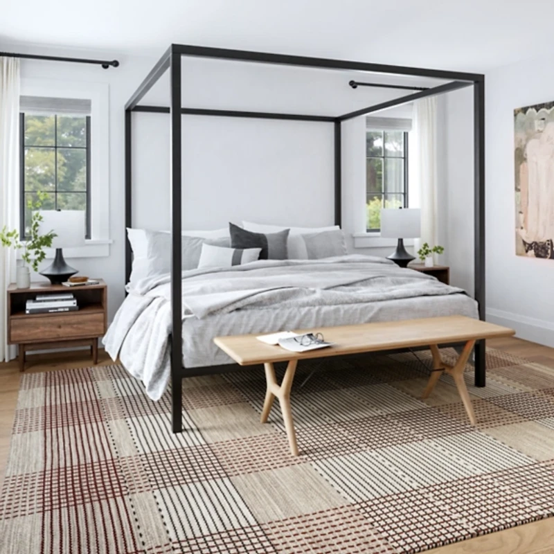 Tan Oregon Plaid Wool Area Rug