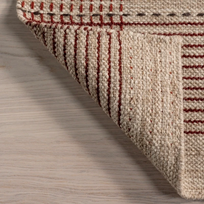 Tan Oregon Plaid Wool Area Rug