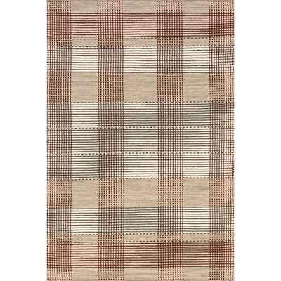 Tan Oregon Plaid Wool Area Rug