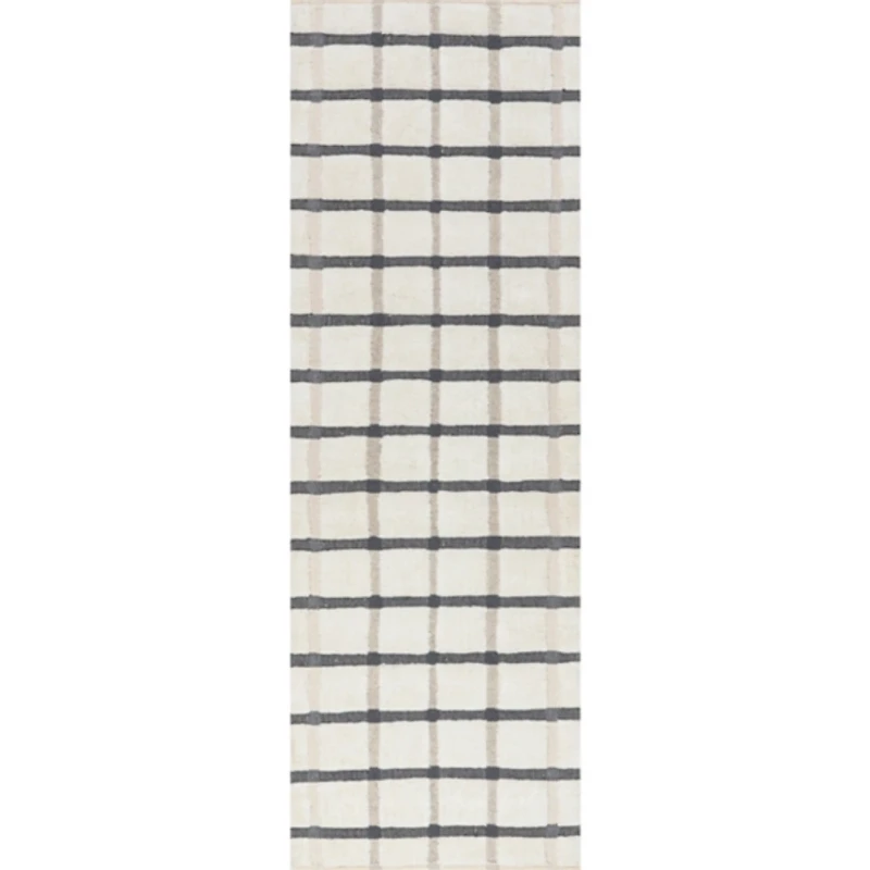 Rowena Checked Wool Area Runner, 2x8