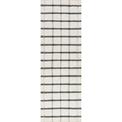 Rowena Checked Wool Area Runner, 2x8