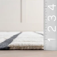 Rowena Checked Wool Area Rug, 6x9