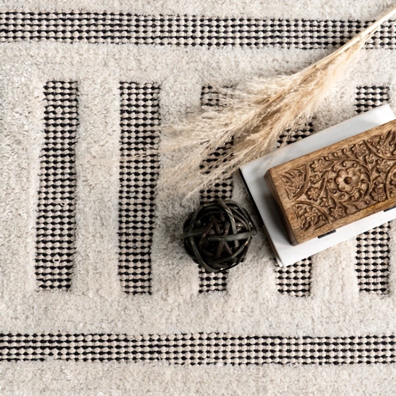 Merrick Tasseled Cotton and Wool Area Rug