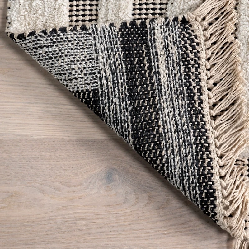 Merrick Tasseled Cotton and Wool Area Rug